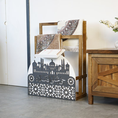 Support en bois Coran et tapis de prière
