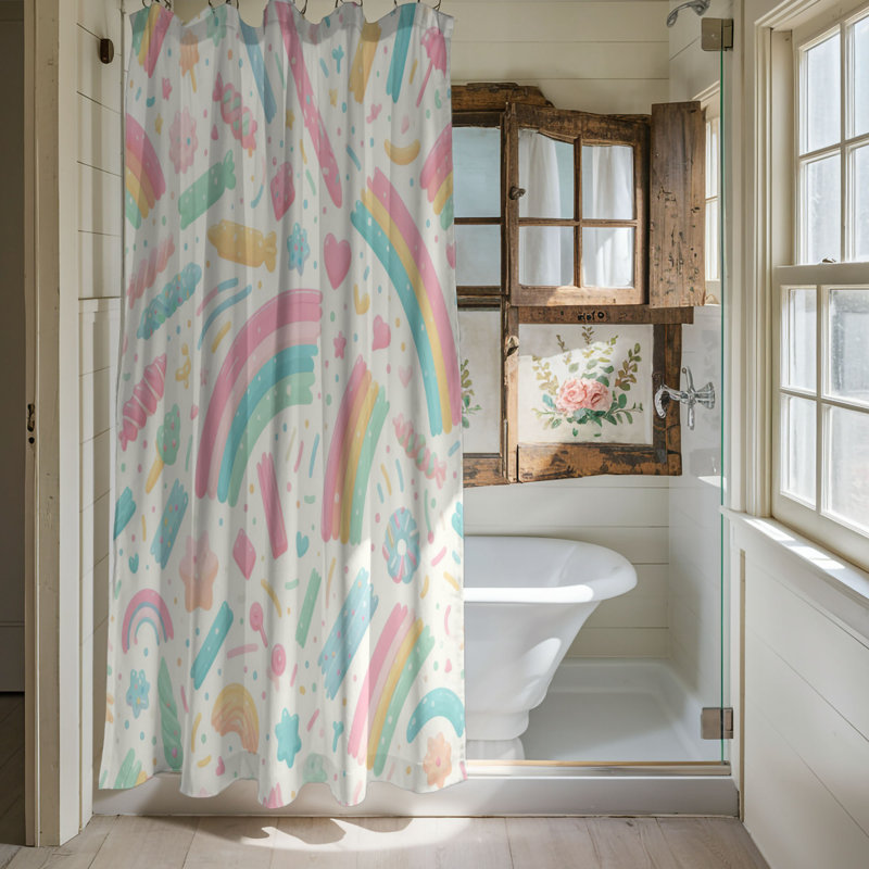 Colorful Sprinkles - rideau de douche standard 1 pièce, H 74 po x l 71 po