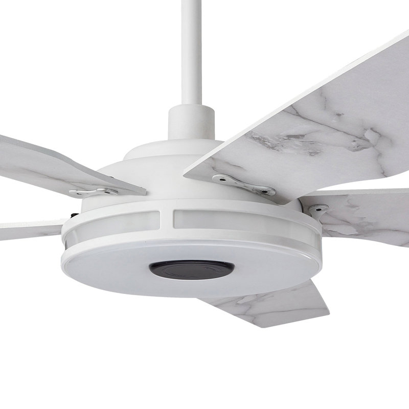 Ventilateur de plafond intelligent intérieur / extérieur Elira, ensemble d'éclairage à DEL à intensité variable et télécommande, fonctionne avec l'assistant Google, Amazon Alexa et les raccourcis Siri.