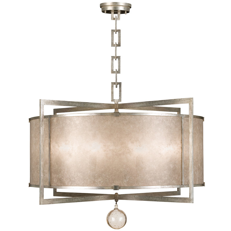 Singapore Moderne 8 - Light Chandelier, Muted Silver Leaf