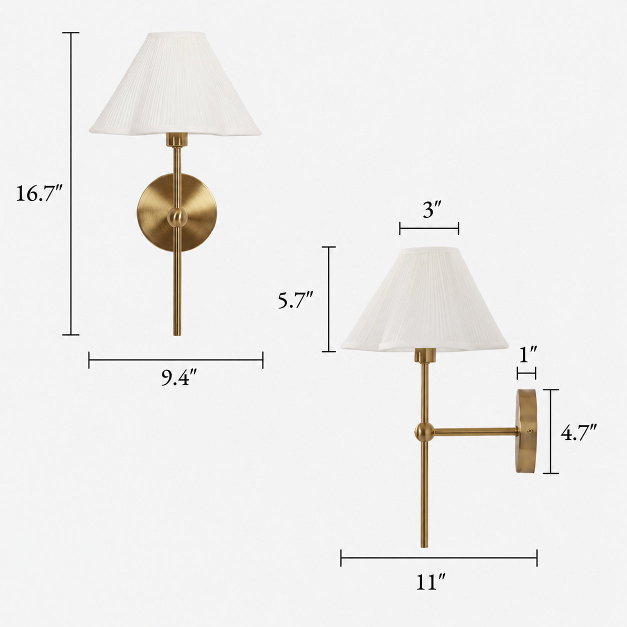 Single Light Iron Dimmable Armed Sconce