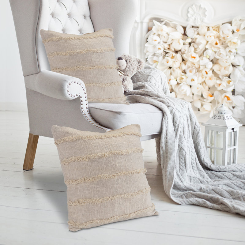 Amaris 20" Cotton Throw Pillow, Birch, Pillow Cover Only - No Insert