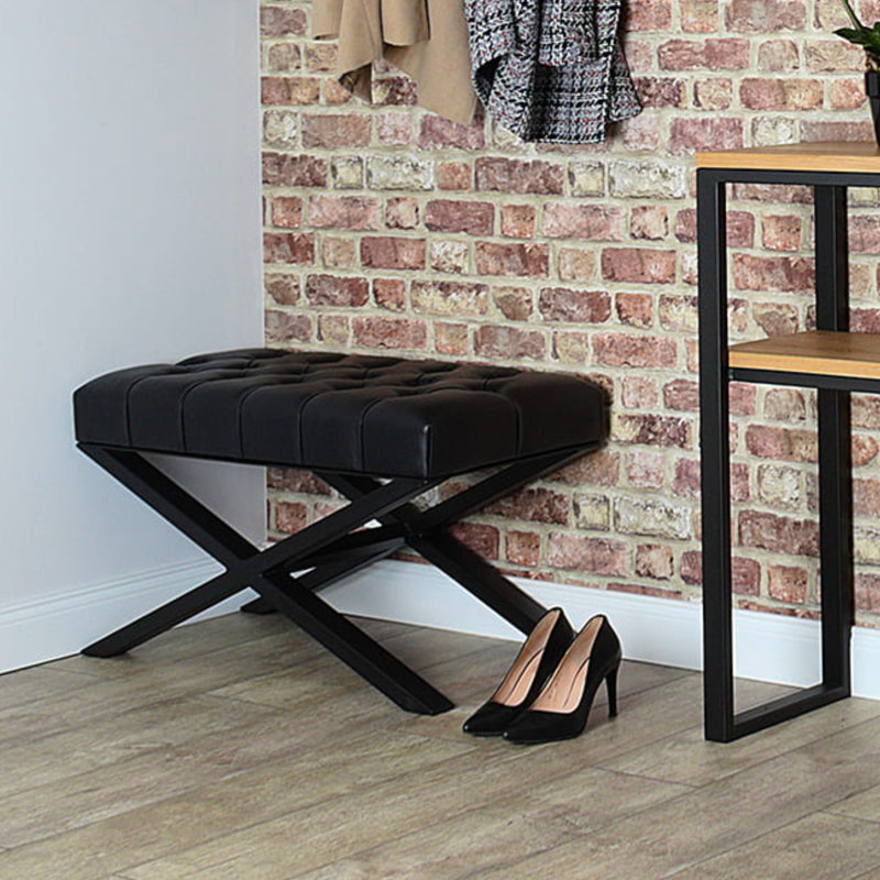 Freddia Faux Leather Upholstered Bench, H40 x W120 x D30cm