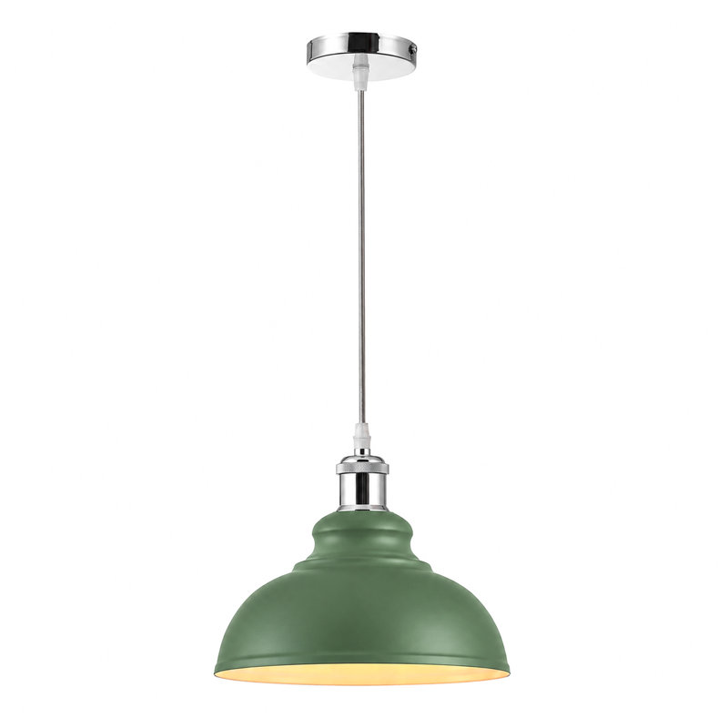 Tennyson - Light Single Pendant, Matt Green/White