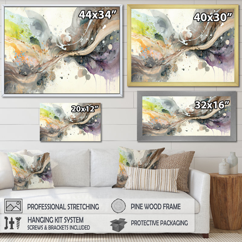 Art mural sur toile Subtile Serenity, H 12 po x l 20 po x P 1 po, Cadre photo argenté