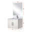 Meuble-lavabo simple blanc brillant, 24 po X P 22 po, comptoir en marbre, robinet, 18 miroirs, comptoir résistant aux taches et aux égratignures et miroir inclus,-243634275