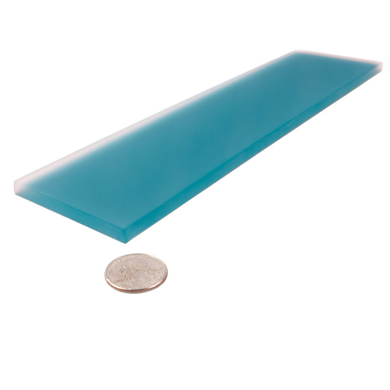 3"X 12" Matte Finished Glass Subway Tile, Laguna Blue
