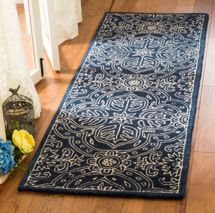 Lauren Ralph Lauren Etienne HandTufted Wool Navy/Ivory Area Rug