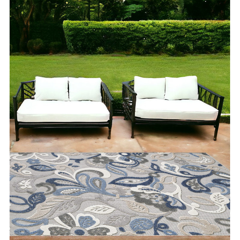 Tapis jacobien bleu et gris, Rectangle 7 pi x 9 pi