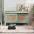 Green Solid Wood Bench