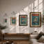 Shark Retro - Framed Print-778686945-778686944