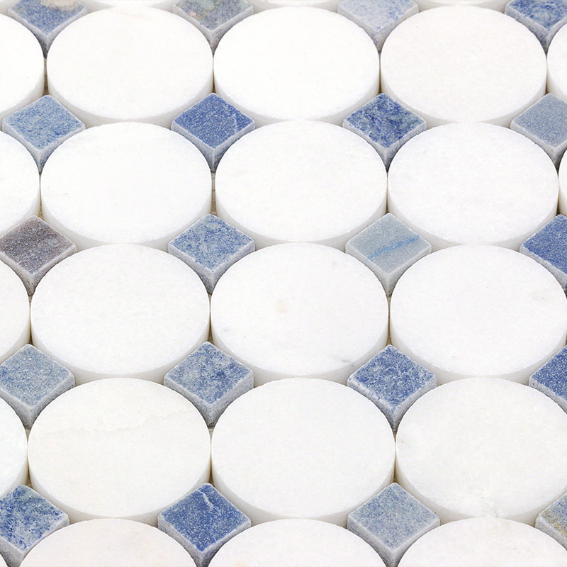 Orbit Satellite 12 in. x 12 in. x 8 mm Marble Mosaic Floor and Wall Tile
