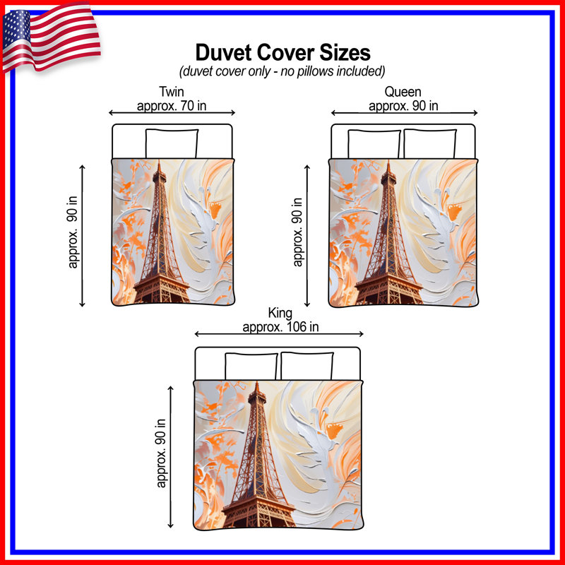 Housse de couette Tour Eiffel Bedding Architecture Contemporary, Grand lit