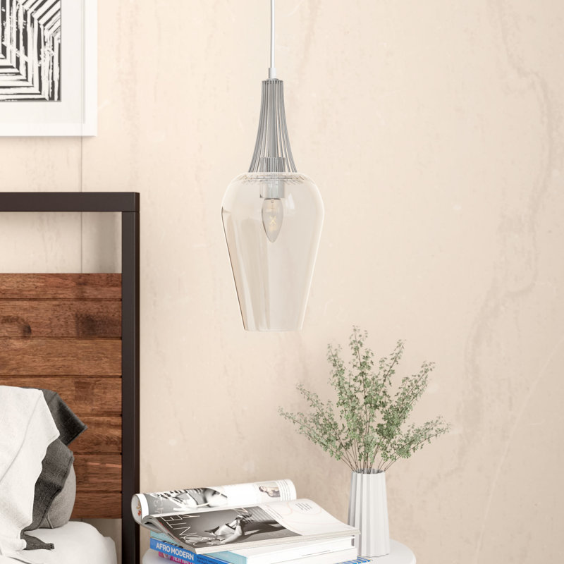 Luminaire suspendu en forme de cloche à 1 lumière Billy, Plaqué