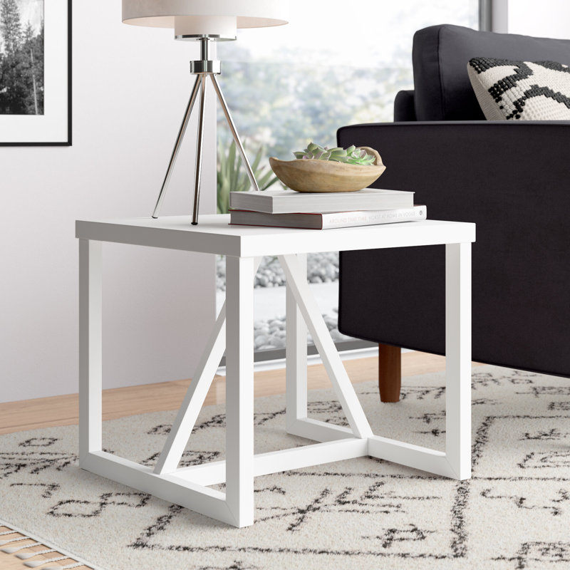 Strut End Table, White