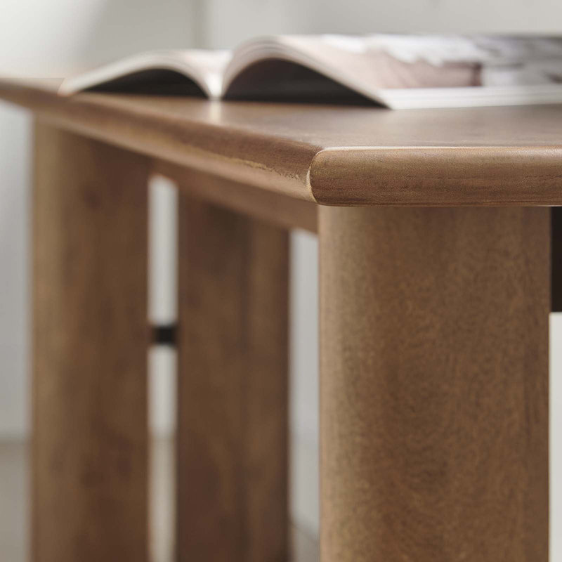 Banc en bois Amistad par Modway, Noyer, H 18,5 po x l 72 po x P 15 po