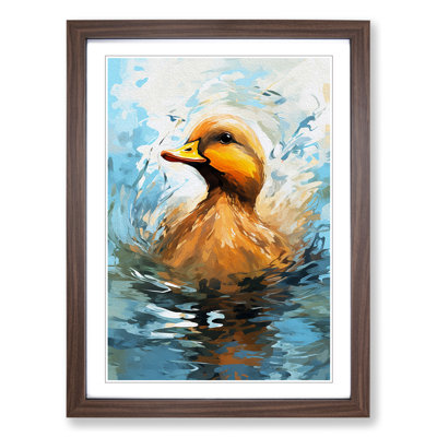 Duck Gestural - Single Picture Frame Print on Wood