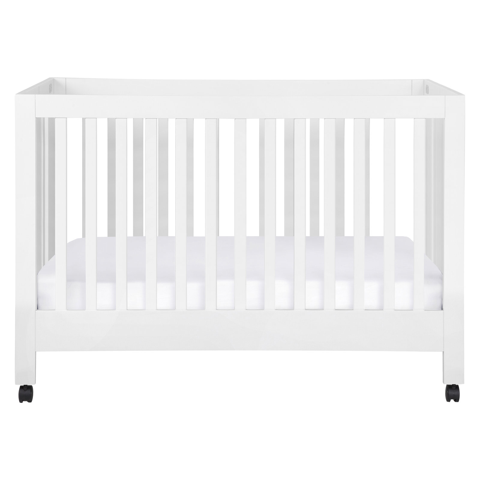 Maki Pine 2-in-1 Convertible Foldable Crib, White