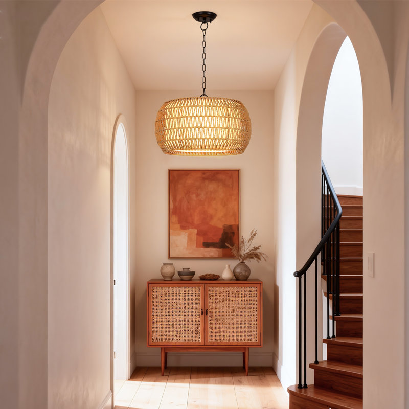 Rattan Pendant, Yellow