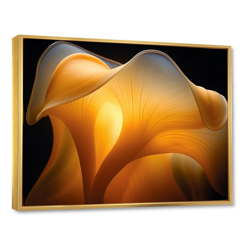 Fleur jaune, photo de soleil sur toile, H 34 po x l 44 po x P 1,5 po, Cadre flottant doré