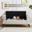 Upholstered Flip Top Storage Bench with Armrest, End of Bed Bench with Metal Legs for Living Room, Bedroom, Entryway-1852851160