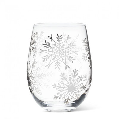Snowflakes Stemless Wine Glass