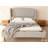  Queen Size French Retro Wingback Bed Frame, Teddy Fabric Upholstered, Sturdy Slat Support, No Box Spring Needed, Easy Assembly, Beige-1469637796-1469637850