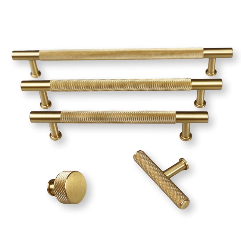 Texture 5" Center to Center Bar/Handle Pull, Brushed Brass, 5"