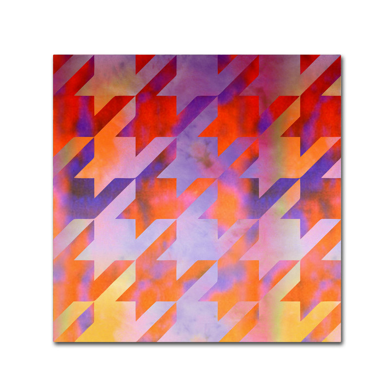 Jadaya «Houndstooth VIII» par Color Bakery, impression sur toile tendue, H 35 po x l 35 po x P 2 po