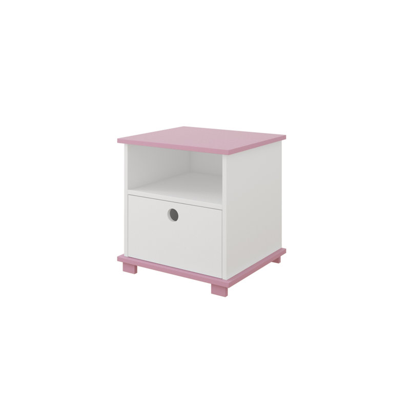 Dora 1 Drawer Nightstand, Pink