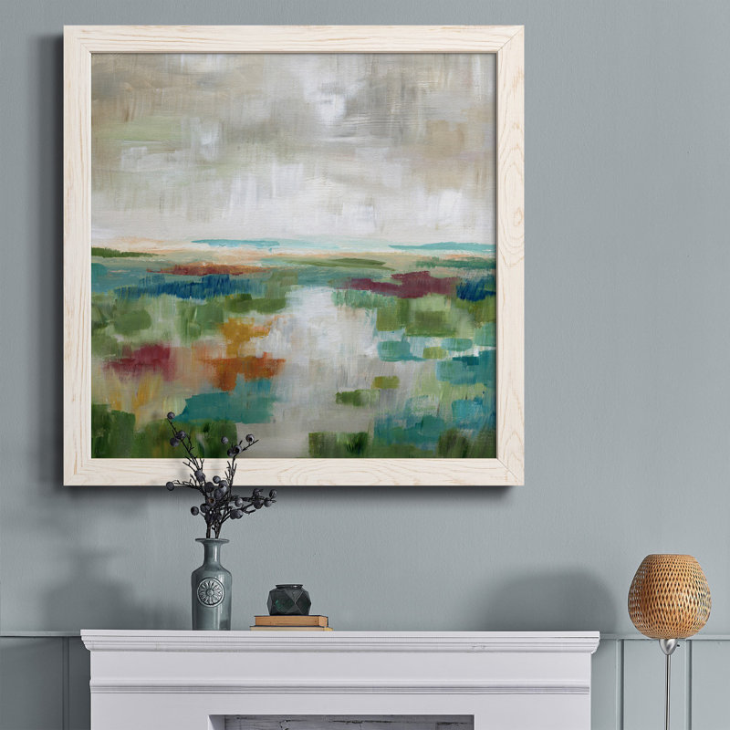 «Spring Wood I», peinture sur toile encadrée, Cadre blanc, H 17 po x l 17 po x P 1,5 po
