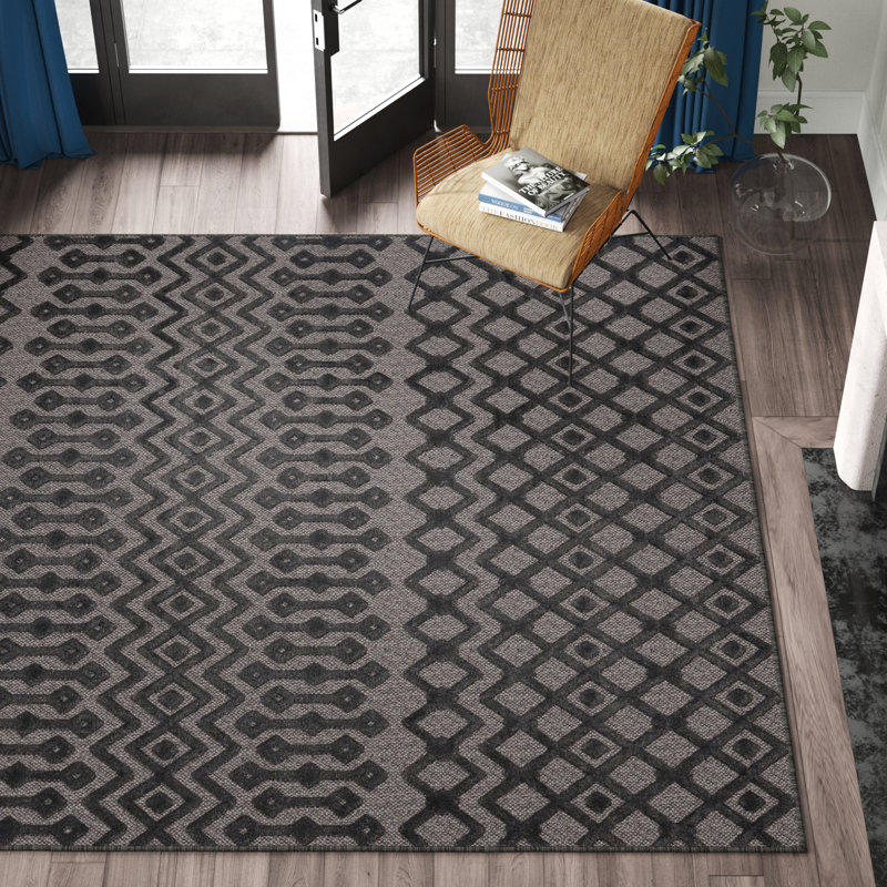 Hearns Geometric Indoor / Outdoor Rug, Rectangle 5'3" x 8'
