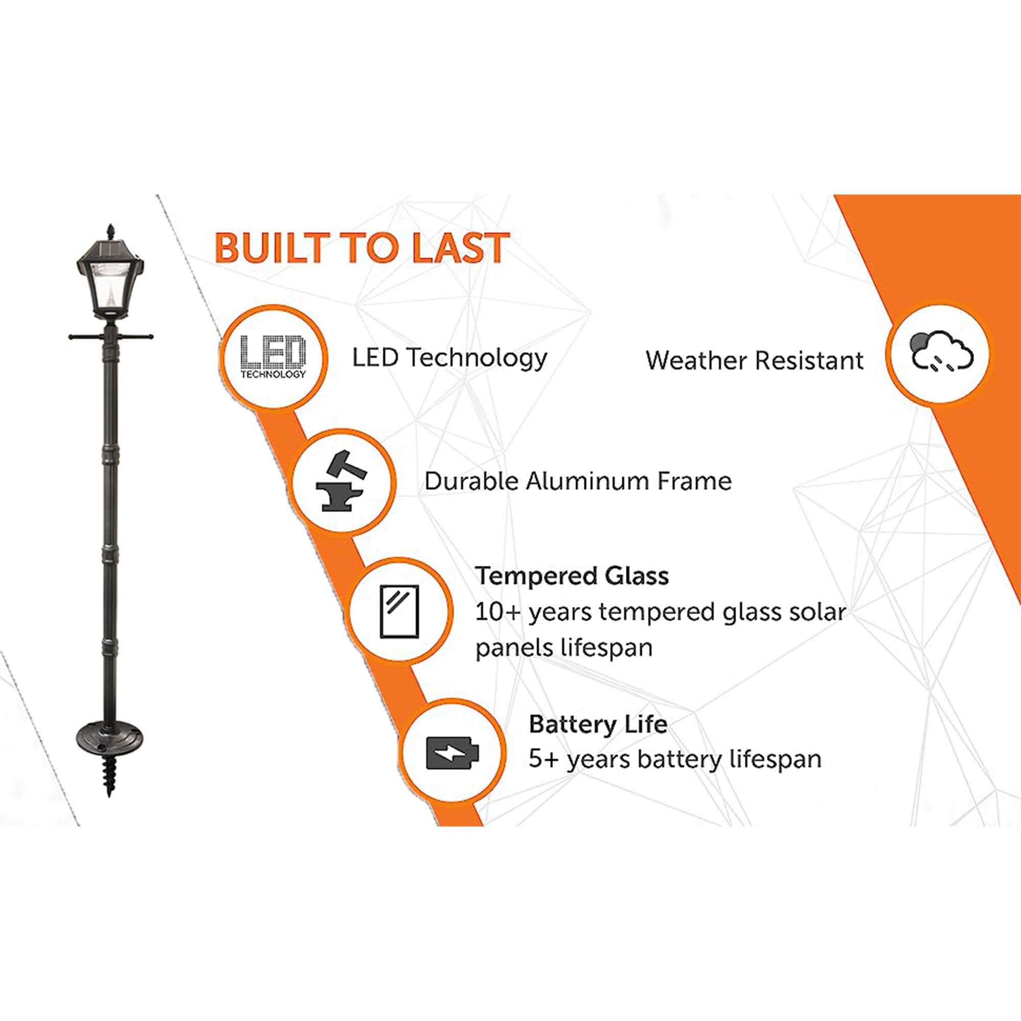 Charlton Home® Sebastopol Black 1Light 78" H Solar Powered Integrated