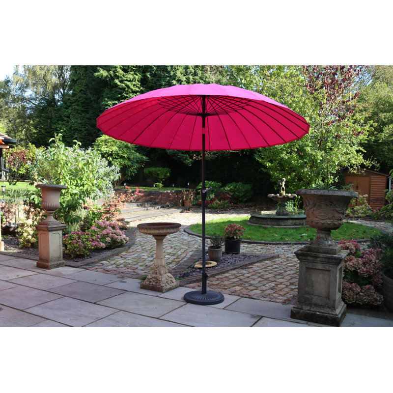 2.7m Crank and Tilt Shanghai Parasol 38mm Aluminium Pole, 24 Fibreglass Ribs, Pink