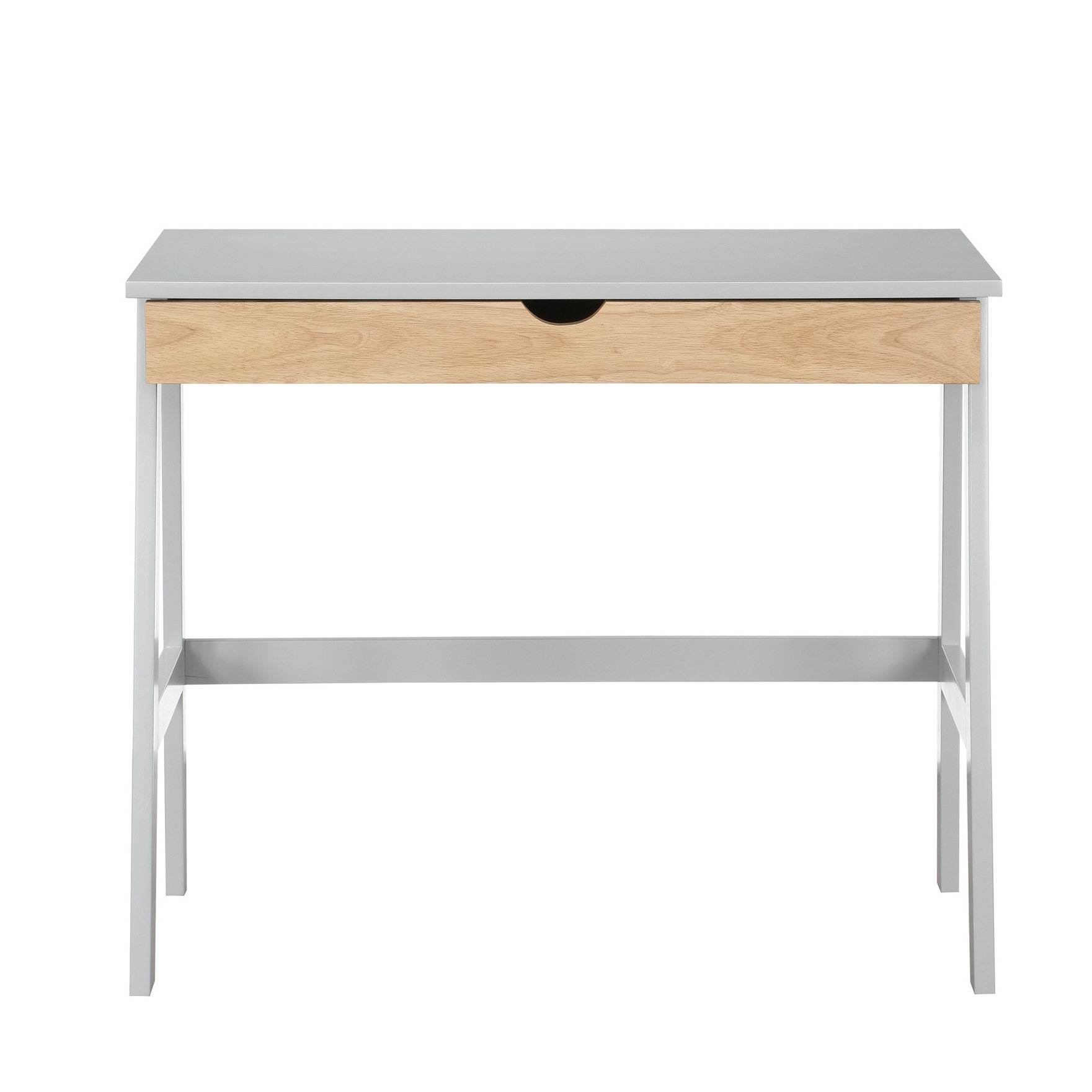George Oliver Desk Grey/natural - Functional Solid Wood Office Table ...