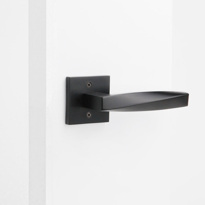 Levier de porte moderne Convex, Noir mat, Gauche, Mannequin