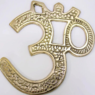 Sacred Om Brass Wall Art, Spiritual Symbol for Meditation Room Decor