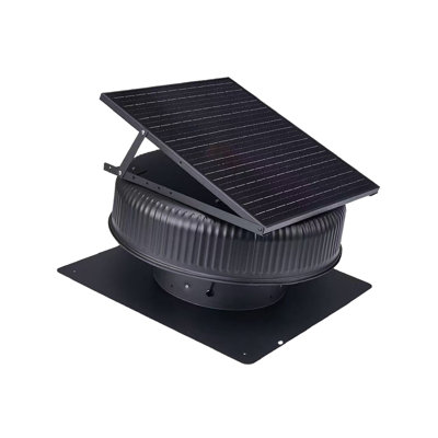 12-Inch Adjustable Solar Roof Vent Fan, 42W Dual Power Attic Exhaust with Aluminum Alloy Housing