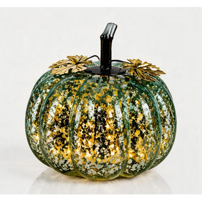Citrouilles en verre au mercure avec minuterie - Automne Halloween et décoration de table de l'Action de grâce, citrouilles décoratives à DEL