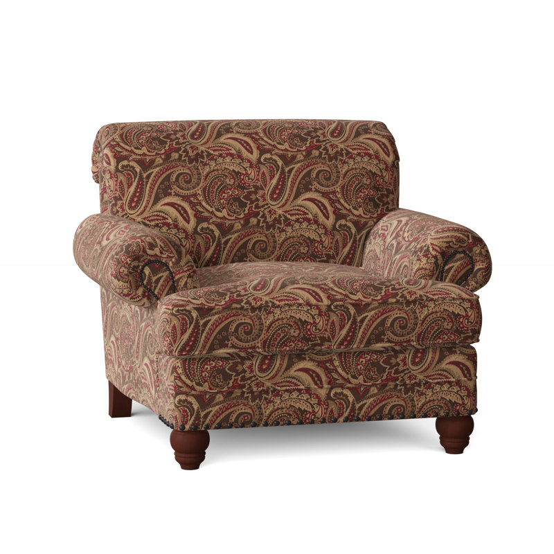 Spratt Armchair, Beachbum 21 Gray Stripe, Manhattan, Dark Brass