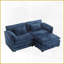 Canapé double moderne en chenille avec repose-pieds Poches latérales - sièges de salon moelleux-398406974
