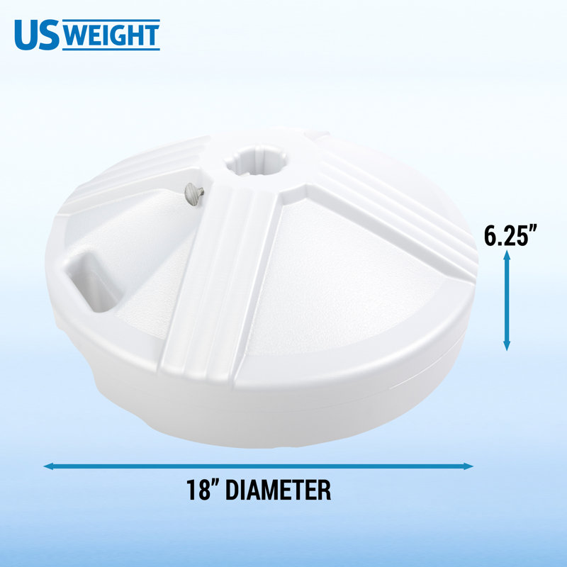White Fillable Concrete Patio Umbrella Base