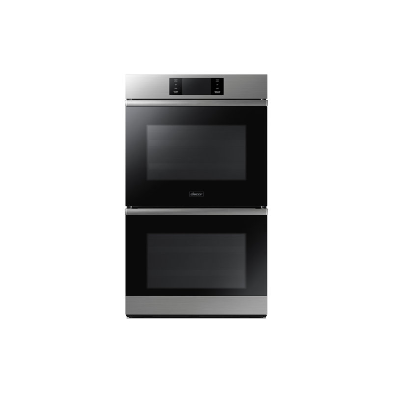 30" Double Wall Oven Steam, Contemporary, Silver Stainless