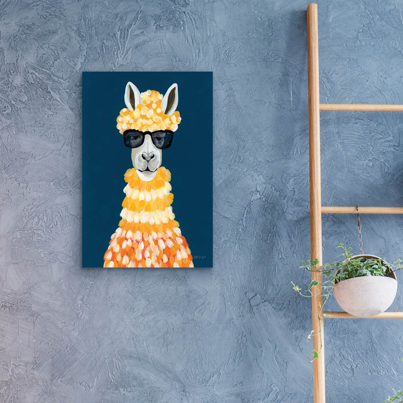 Art mural en verre Fashionista Alpaca »par Yvette St. Amant, H 24 po x l 16 po x P 0,2 po