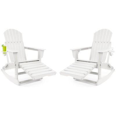 Plastic Folding and Rocking Adirondack Chair with Ottoman