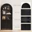 Bibliothèque 71 po de hauteur avec plateau arqué et armoire de rangement, noir