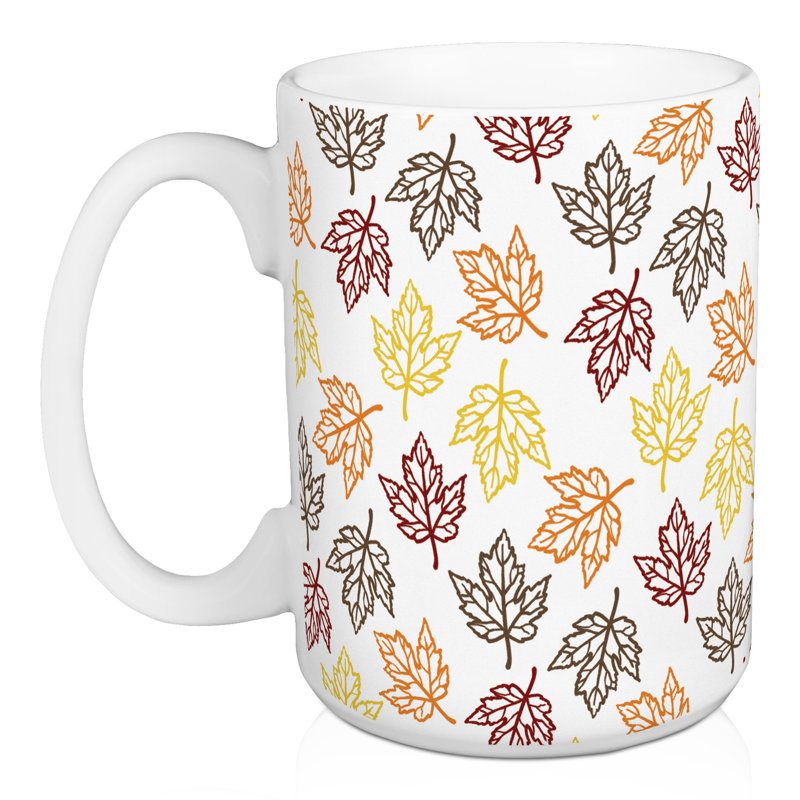 Simple Fall Leaf Pattern Coffee Mug