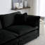 Canapé modulaire en chenille noir et détente 4 places en chenille respirante