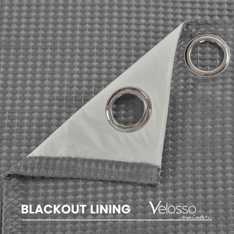 Quian Blackout Curtain, Silver, 46cm Width x 54cm Drop