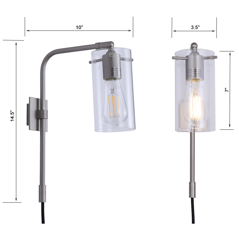 Bernina Plug-in Armed Sconce
